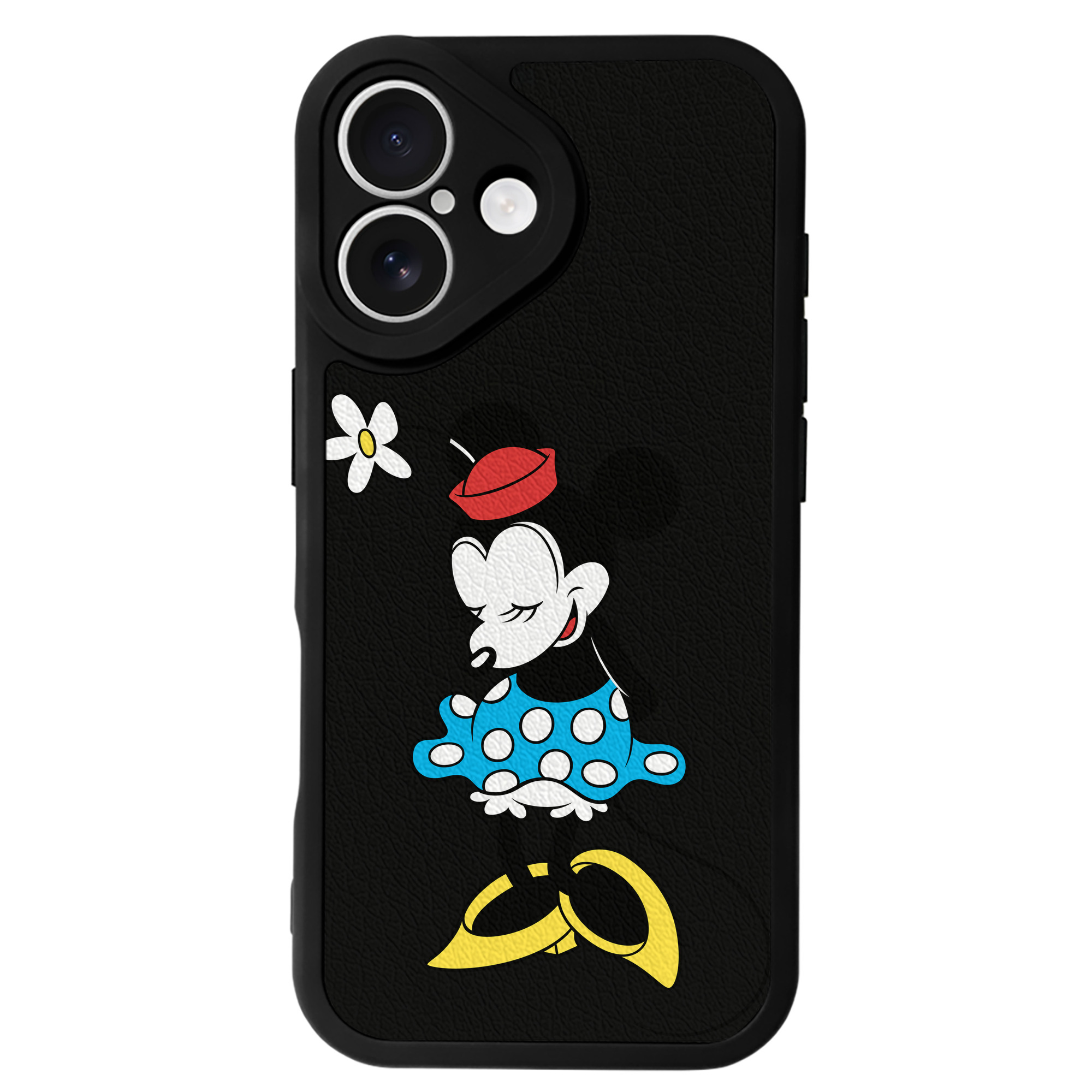 （画像用） ミッキーマウス Mickey Mouse 【iPhone 16シリーズ対応】シリコンスマホケース（レザー調） 材質：シリコン